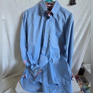 Tommy Hilfiger 80's 2 PLY Classic Fit Button-Up Shirt Men's Size Med Multicolor